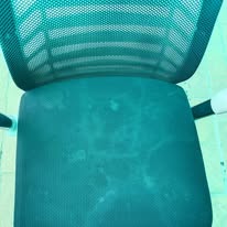 Office chair during cleaning process